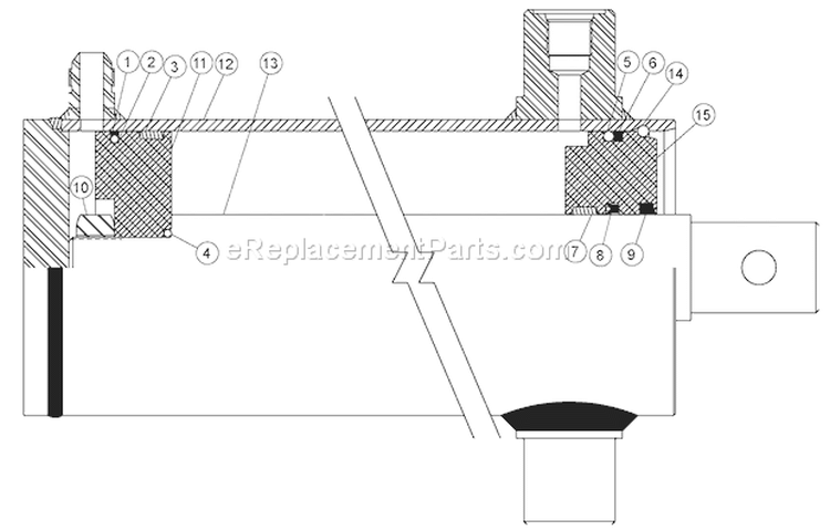 HydraulicáCylinderáComponents Diagram and Parts List for LS27270  Bear Cat Log Splitter